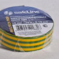 Изолента Safeline 19мм х 20м желто-зеленый (10/200)
