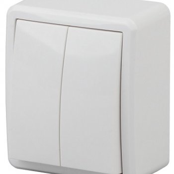 Выключатель Эра Эксперт 2кл подсветка белый (16)