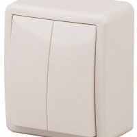 Выключатель Эра Эксперт 2кл подсветка слоновая кость (16)