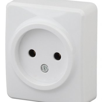 Розетка Эра Эксперт 1-ая без заземления белый (20)