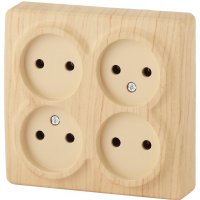 Розетка Эра Эксперт 4-ая без заземления сосна (12)