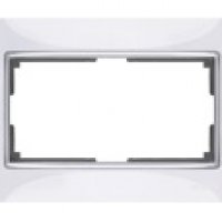 Рамка Werkel Snabb 1-ая для 2-ой розетки белый/хром (10)