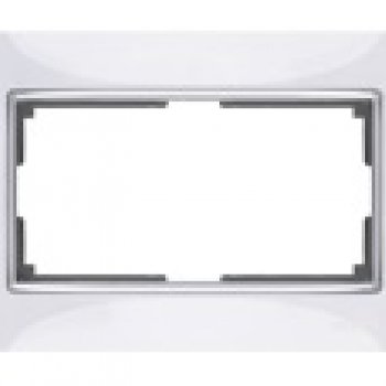 Рамка Werkel Snabb 1-ая для 2-ой розетки белый/хром (10)