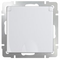 Механизм розетки Werkel 1-ая с заземлением крышка белый (10)