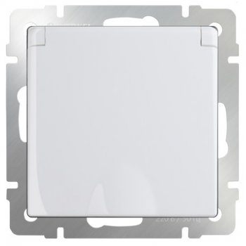 Механизм розетки Werkel 1-ая с заземлением крышка белый (10)