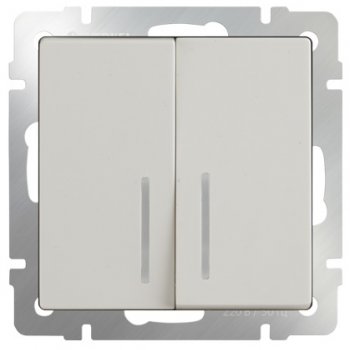 Механизм выключателя Werkel 2кл подсветка слоновая кость (10)