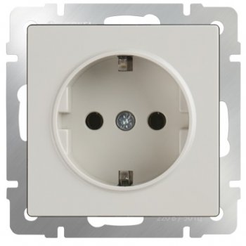 Механизм розетки Werkel 1-ая с заземлением слоновая кость (10)