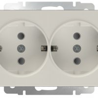 Механизм розетки Werkel 2-ая с заземлением слоновая кость (10)