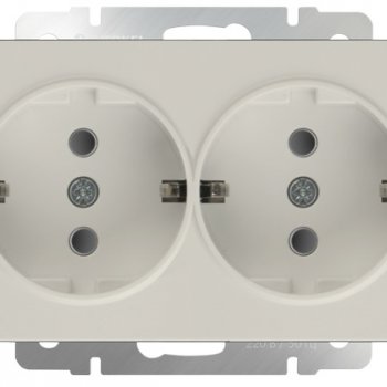 Механизм розетки Werkel 2-ая с заземлением слоновая кость (10)