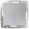 Механизм выключателя Werkel 1кл подсветка серебро (10)