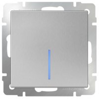 Механизм выключателя Werkel 1кл подсветка серебро (10)