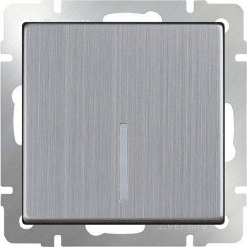 Механизм выключателя Werkel 1кл подсветка глянцевый никель (10)