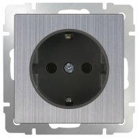 Механизм розетки Werkel 1-ая с заземлением глянцевый никель (10)