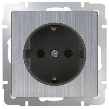 Механизм розетки Werkel 1-ая с заземлением глянцевый никель (10)