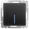 Механизм выключателя Werkel 1кл подсветка чёрный матовый (10)
