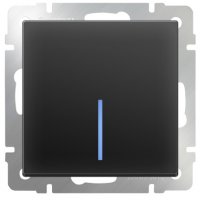 Механизм выключателя Werkel 1кл подсветка чёрный матовый (10)