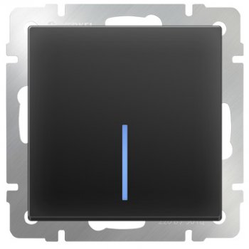 Механизм выключателя Werkel 1кл подсветка чёрный матовый (10)