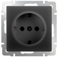 Механизм розетки Werkel 1-ая с заземлением чёрный матовый (10)