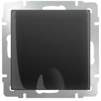 Механизм розетки Werkel 1-ая с заземлением крышка чёрный матовый (10)