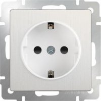 Механизм розетки Werkel 1-ая с заземлением перламутровый рифлёный (10)