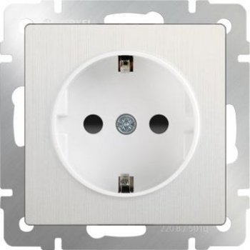 Механизм розетки Werkel 1-ая с заземлением перламутровый рифлёный (10)