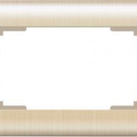 Рамка Werkel Stream 1-ая для 2-й розетки шампань рифл (10)