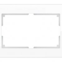Рамка Favorit стекло белый 1-ая для 2-ой розетки (5)