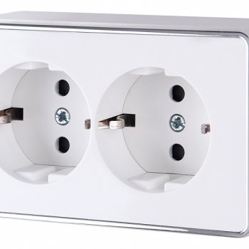 Розетка Werkel Gallant 2-ая с заземлением белый (5)