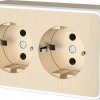 Розетка Werkel Gallant 2-ая с заземлением шампань рифлёный (5)