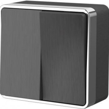 Выключатель Werkel Gallant 2кл графит рифленый (10)