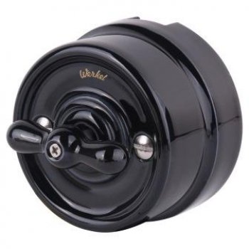 Выключатель Werkel Ретро 2кл черный (10)