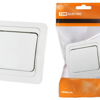 Выключатель TDM Валдай 1кл. белый (10/200)