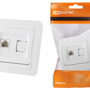 Розетка TDM Валдай RJ-45 белая (10/100)