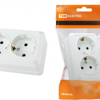 Розетка TDM Ладога 2-ая белая б/з (10/100)