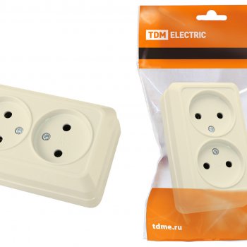 Розетка TDM Ладога 2-ая крем б/з (10/200)