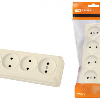 Розетка TDM Ладога 4-ая крем б/з (6/60)
