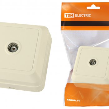 Розетка TDM Ладога TV крем (10/100)