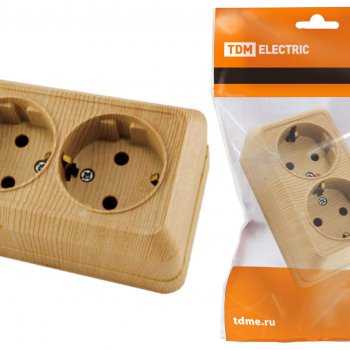 Розетка TDM Ладога 2-ая сосна с/з керамика (10/100)