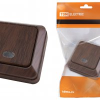 Выключатель TDM Ладога 1кл. бук подсветка (10/200)