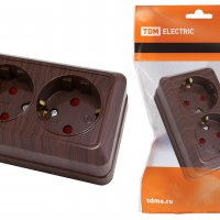 Розетка TDM Ладога 2-ая бук с/з шторки (10/200)