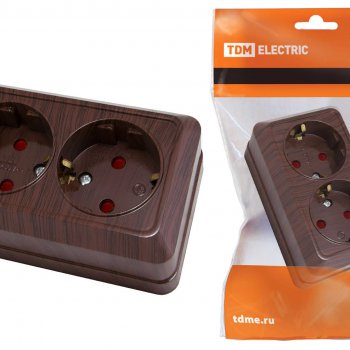 Розетка TDM Ладога 2-ая бук с/з шторки (10/200)