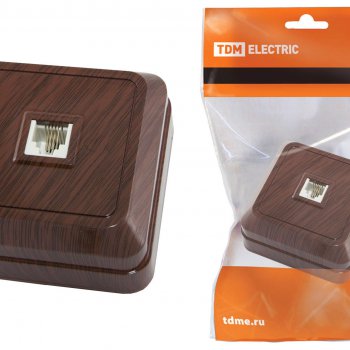 Розетка TDM Ладога RJ-11 бук (10)