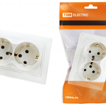 Розетка TDM Таймыр 2-ая бел. с/з (10/100)