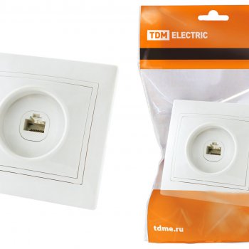 Розетка TDM Таймыр RJ11 белая (10/200)