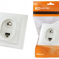 Розетка TDM Таймыр RJ11+RJ45 белая (10/200)
