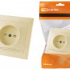 Розетка TDM Таймыр 1-ая крем б/з шторки (10/100)