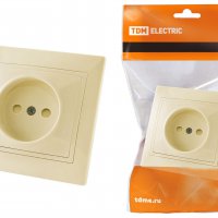 Розетка TDM Таймыр 1-ая крем б/з шторки (10/100)