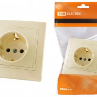 Розетка TDM Таймыр 1-ая крем с/з (10/100)