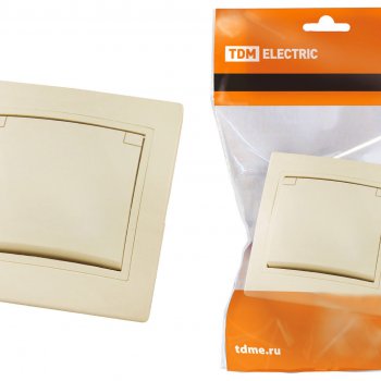 Розетка TDM Таймыр 1-ая крем с/з с крышкой (10/100)