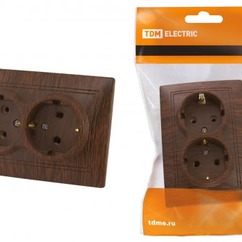 Розетка TDM Таймыр 2-ая бук с/з (10/100)